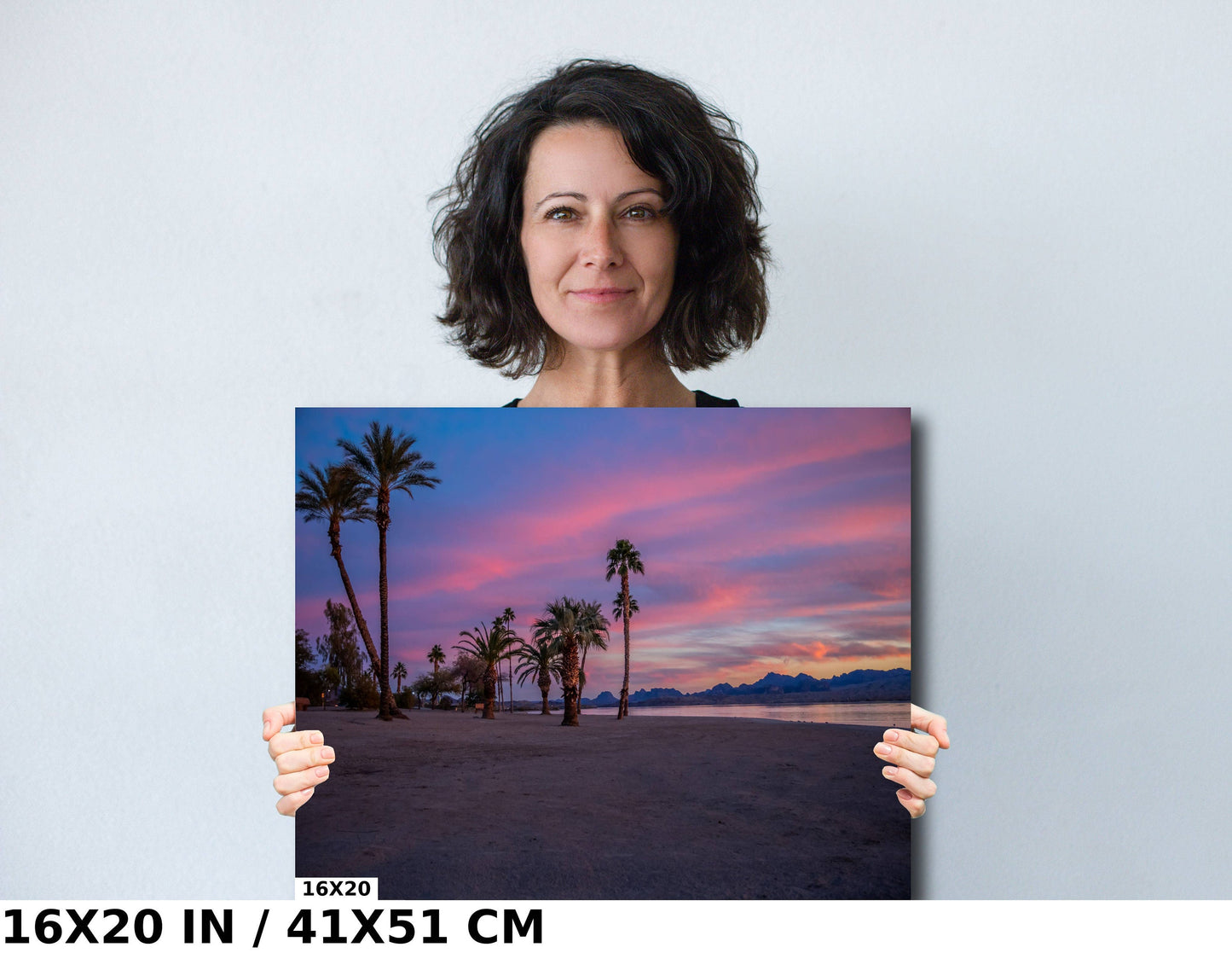 Lake Havasu Palm Tree Sunset: Arizona Beachfront Photography Wall Art