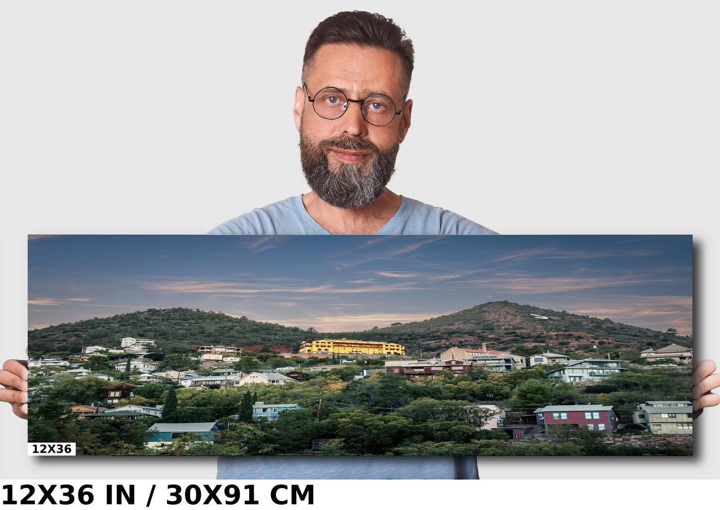 Mountain Top Town: Jerome, Arizona Photography Wickedest Town Landscape Metal Canvas Print Wall Art