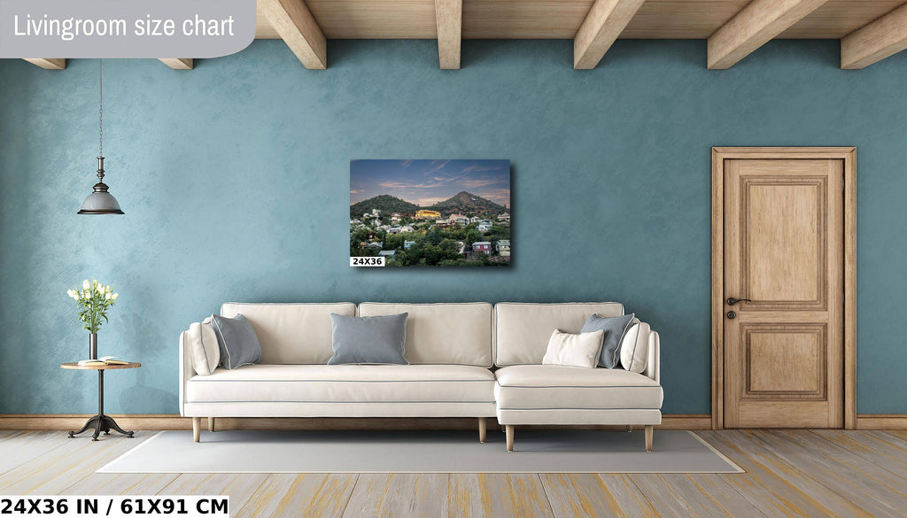 Mountain Top Town: Jerome, Arizona Photography Wickedest Town Landscape Metal Canvas Print Wall Art