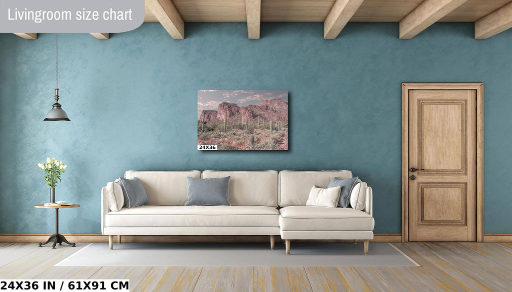 Enigmatic Wilderness Wonders: Superstition Mountains Cactus Desert Arizona Wall Art