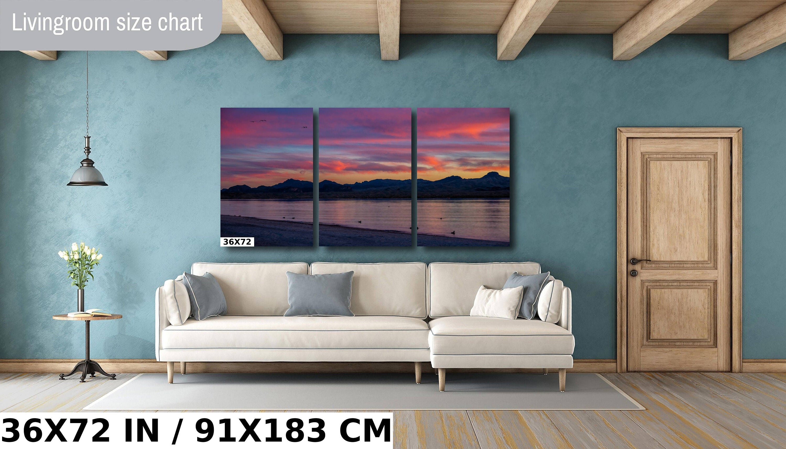 Colorful Dusk Serenity: Sunset at Lake Havasu Arizona Landscape Photography Wall Art