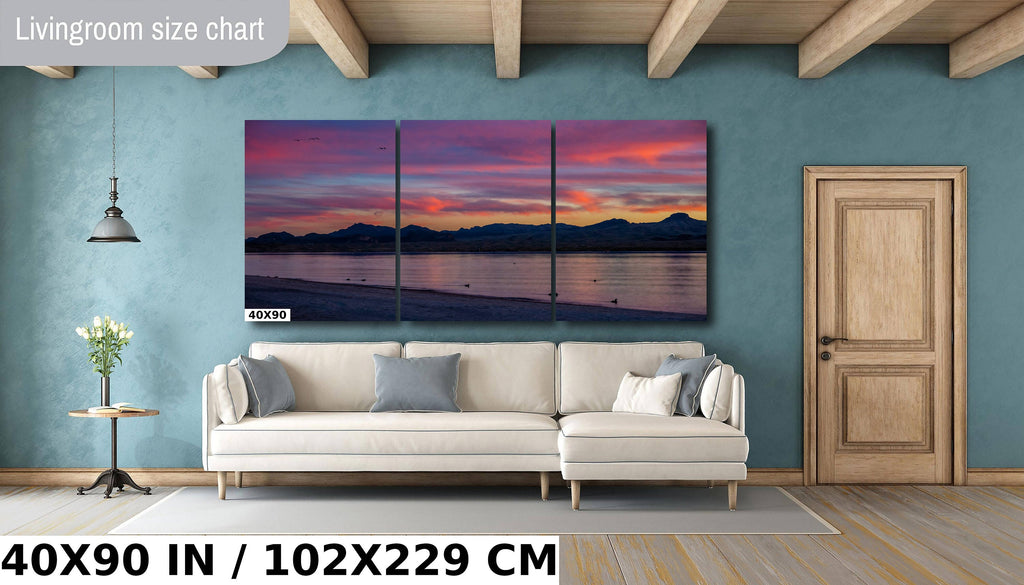 Colorful Dusk Serenity: Sunset at Lake Havasu Arizona Landscape Photography Wall Art