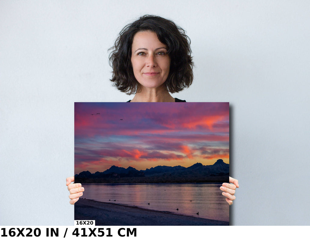 Colorful Dusk Serenity: Sunset at Lake Havasu Arizona Landscape Photography Wall Art