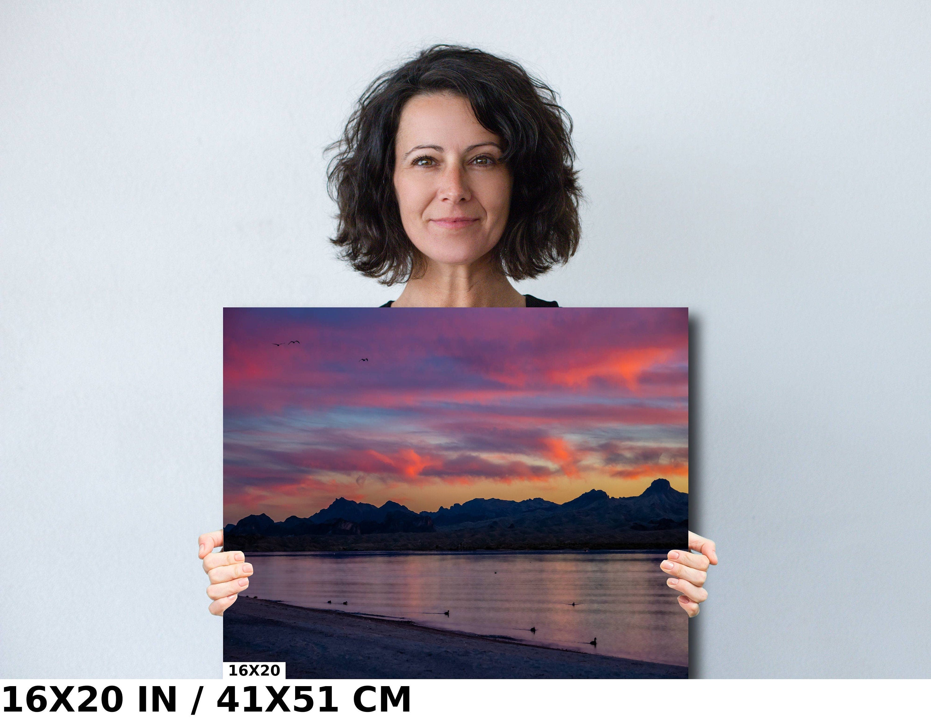 Colorful Dusk Serenity: Sunset at Lake Havasu Arizona Landscape Photography Wall Art