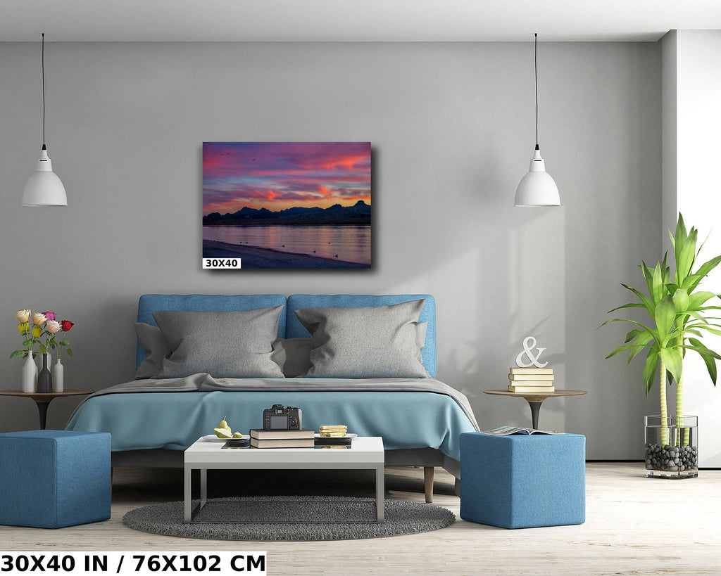 Colorful Dusk Serenity: Sunset at Lake Havasu Arizona Landscape Photography Wall Art