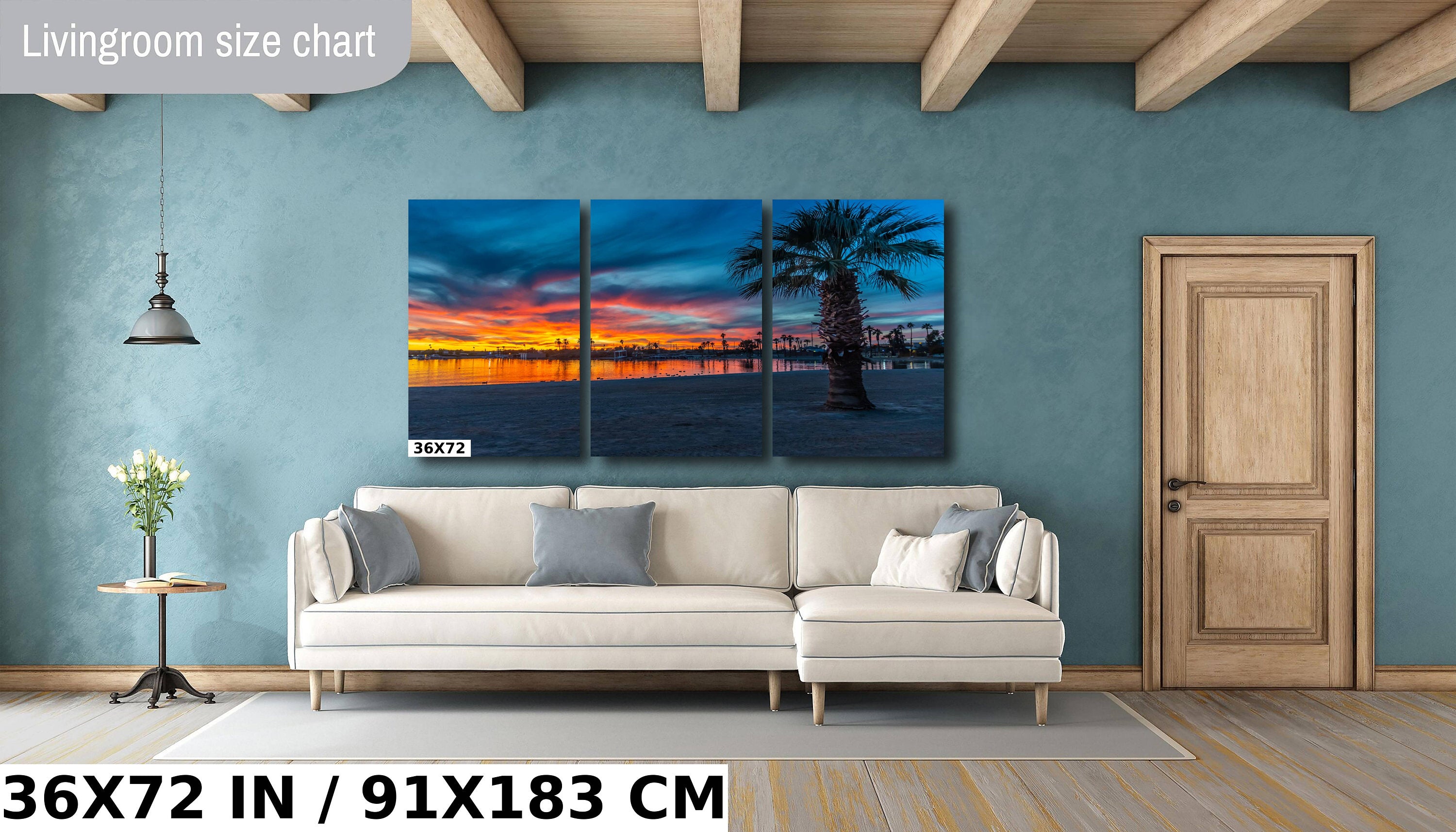 Lake Havasu Sunset Palm Tree Photography: Beach Wall Art