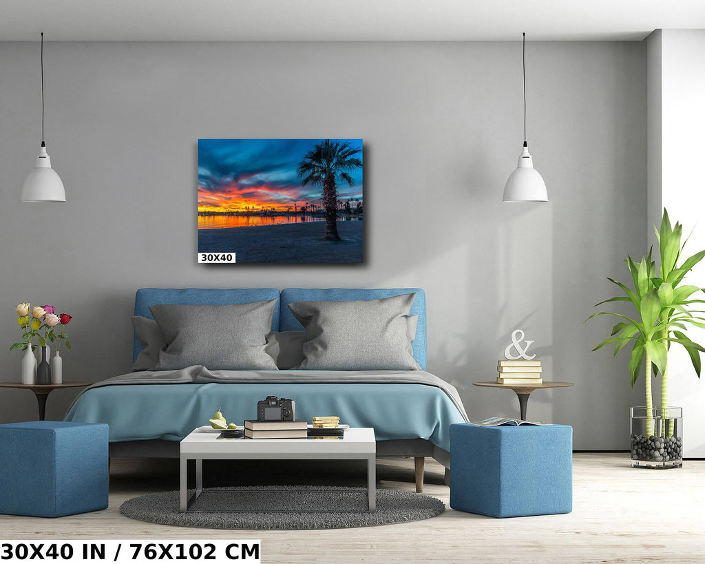 Lake Havasu Sunset Palm Tree Photography: Beach Wall Art