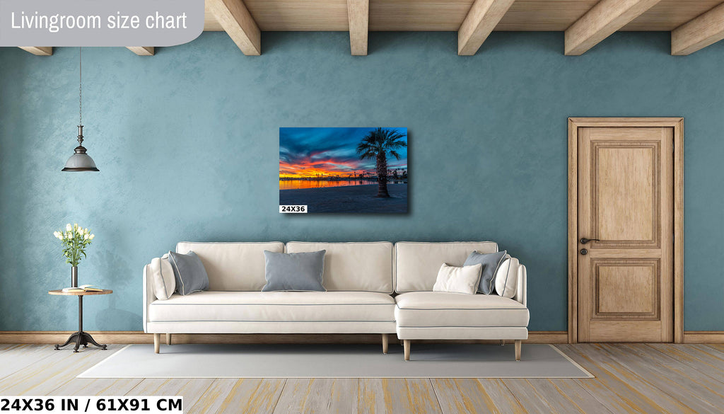 Lake Havasu Sunset Palm Tree Photography: Beach Wall Art