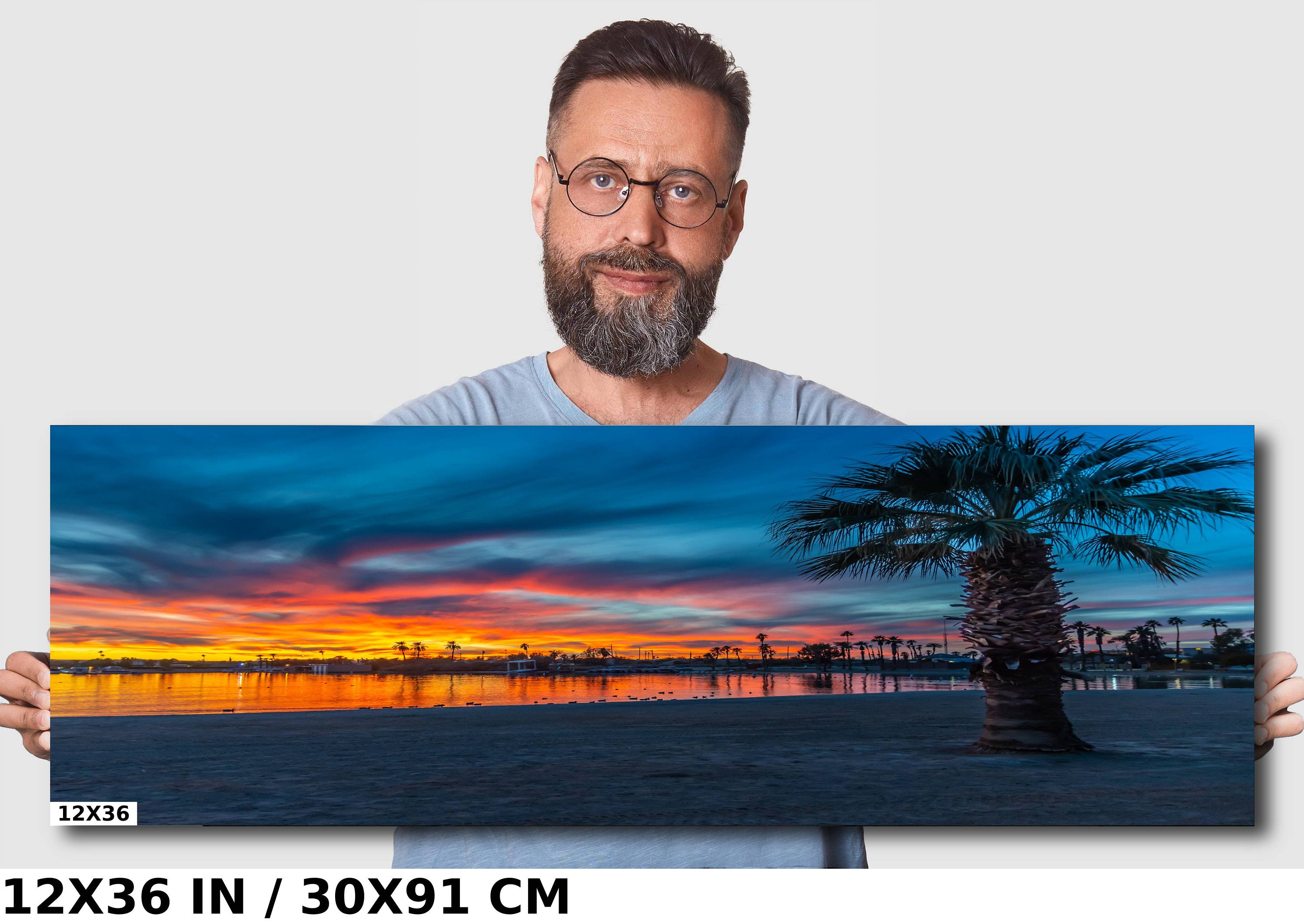 Lake Havasu Sunset Palm Tree Photography: Beach Wall Art