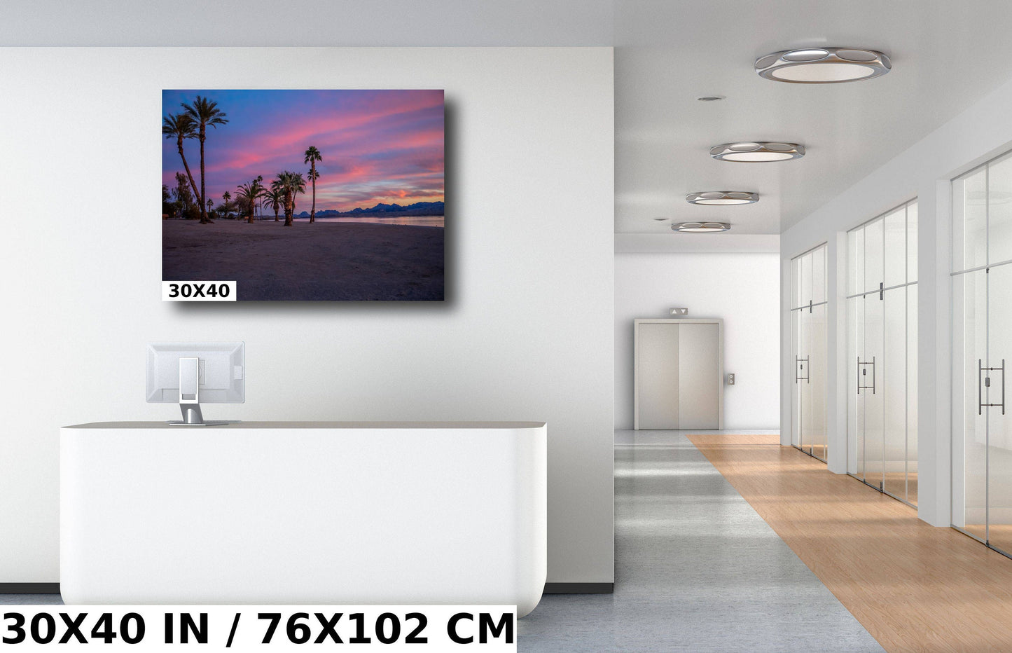 Lake Havasu Palm Tree Sunset: Arizona Beachfront Photography Wall Art