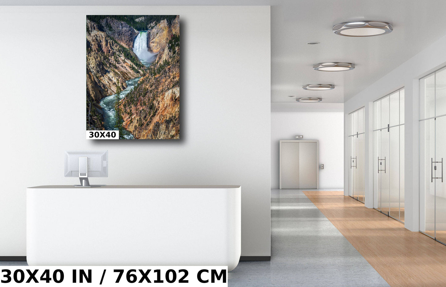 The Earth's Crescendo: Yellowstone Lower Falls Wall Art Decor Wyoming Poster