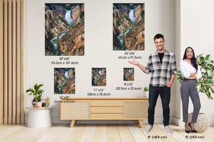 The Earth's Crescendo: Yellowstone Lower Falls Wall Art Decor Wyoming Poster
