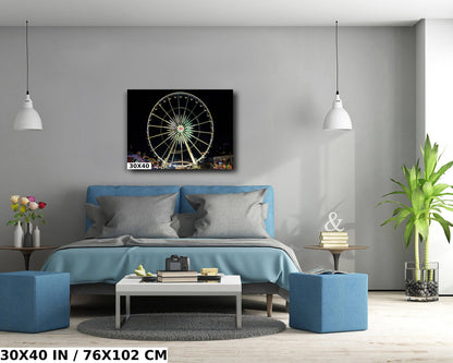 Arizona State Fair Ferris Wheel Night: Neon Carnival Photography Wall Art