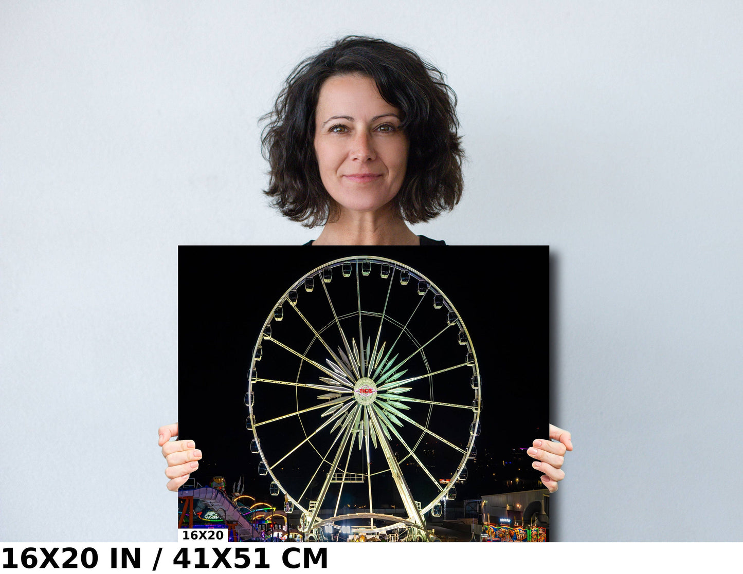 Arizona State Fair Ferris Wheel Night: Neon Carnival Photography Wall Art