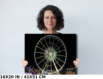 Arizona State Fair Ferris Wheel Night: Neon Carnival Photography Wall Art