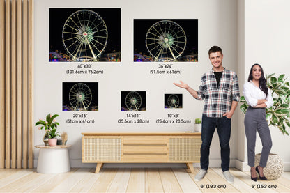 Arizona State Fair Ferris Wheel Night: Neon Carnival Photography Wall Art