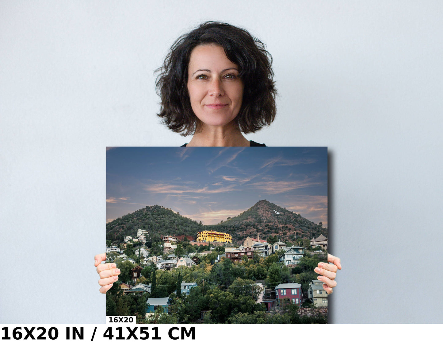 Mountain Top Town: Jerome, Arizona Photography Wickedest Town Landscape Metal Canvas Print Wall Art