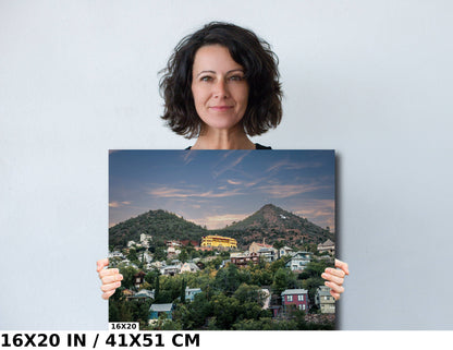 Mountain Top Town: Jerome, Arizona Photography Wickedest Town Landscape Metal Canvas Print Wall Art