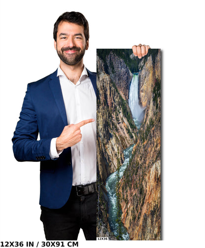 The Earth's Crescendo: Yellowstone Lower Falls Wall Art Decor Wyoming Poster