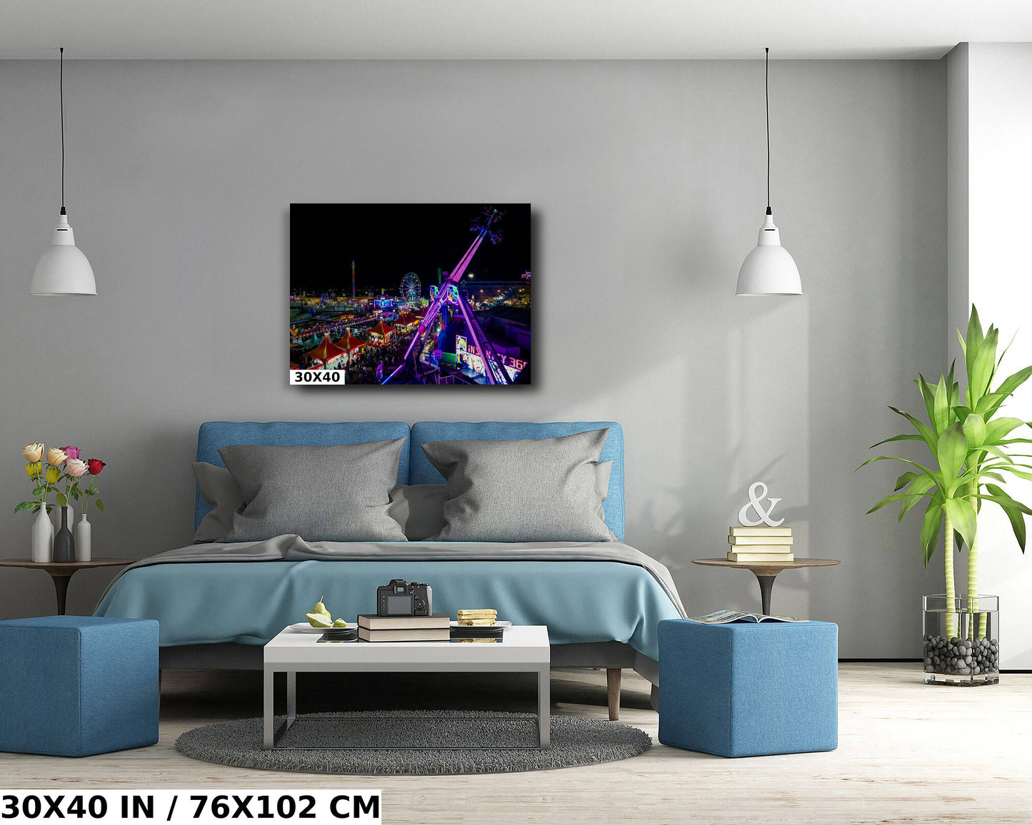 Arizona State Fair at Night Phoenix Photography Wall Art