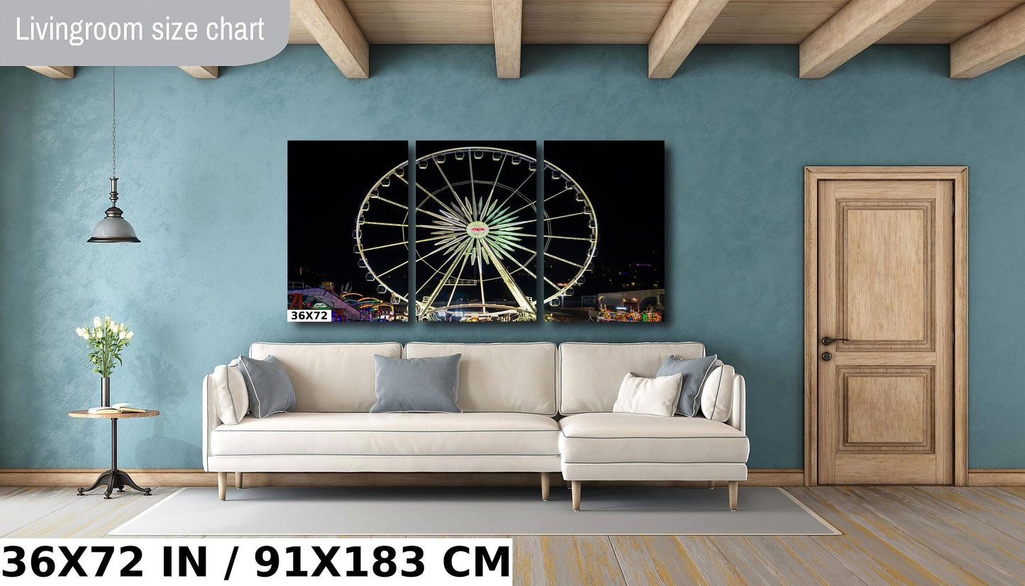 Arizona State Fair Ferris Wheel Night: Neon Carnival Photography Wall Art