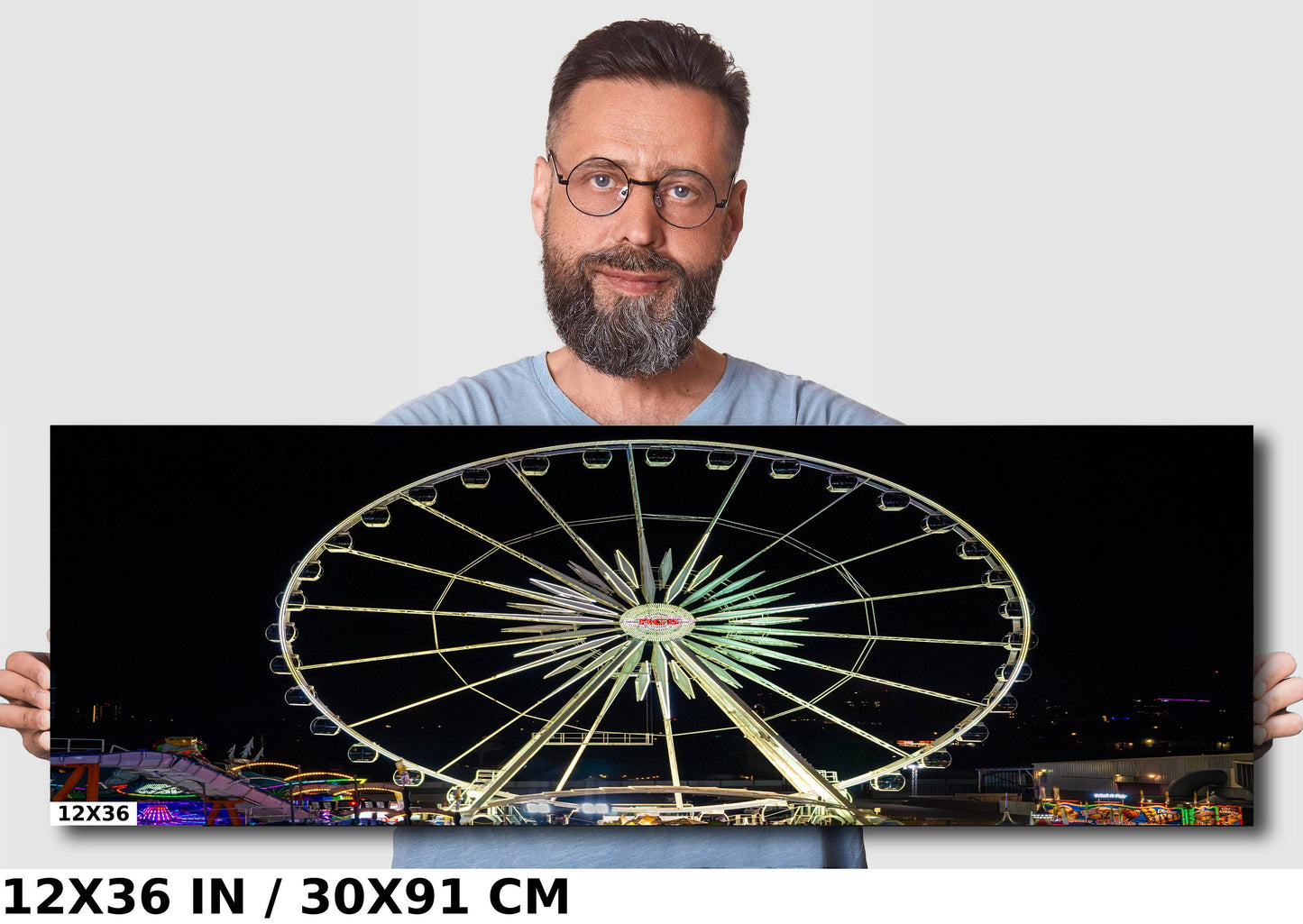 Arizona State Fair Ferris Wheel Night: Neon Carnival Photography Wall Art