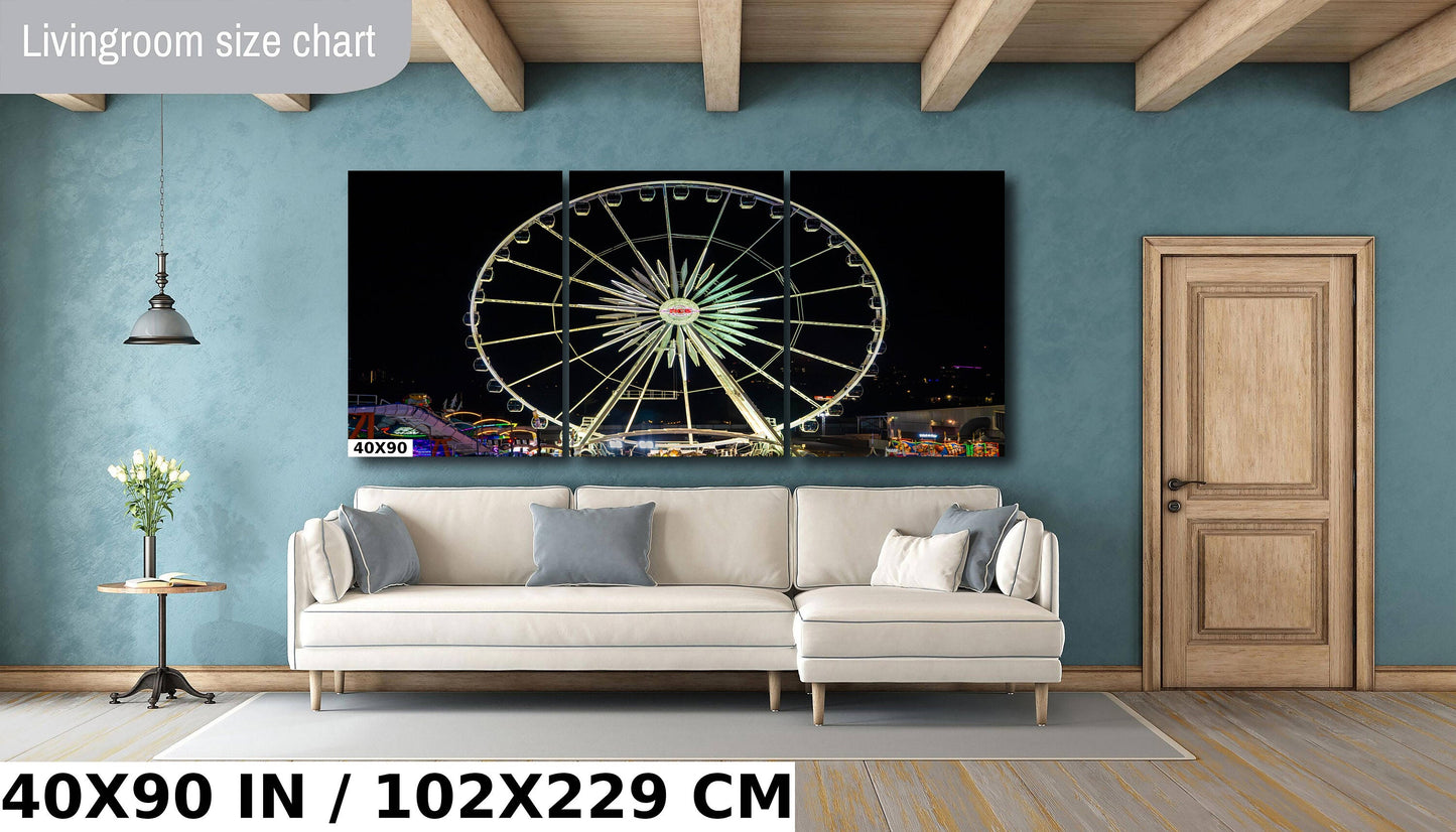Arizona State Fair Ferris Wheel Night: Neon Carnival Photography Wall Art