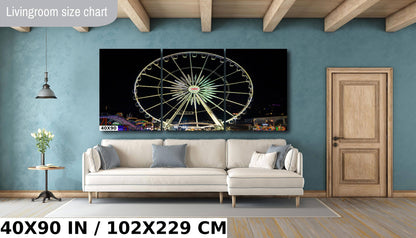 Arizona State Fair Ferris Wheel Night: Neon Carnival Photography Wall Art