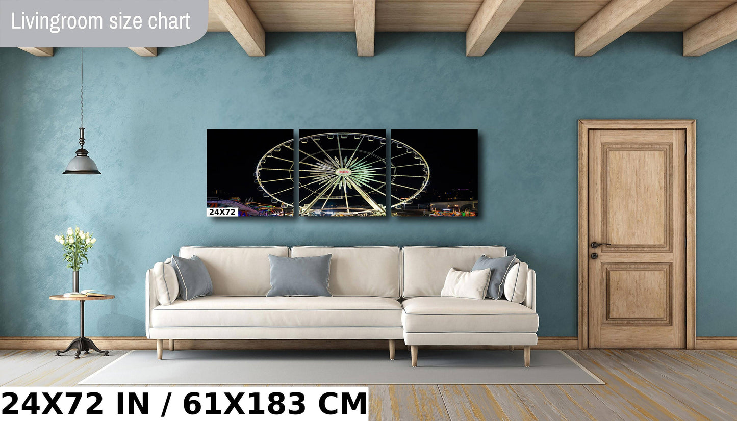 Arizona State Fair Ferris Wheel Night: Neon Carnival Photography Wall Art