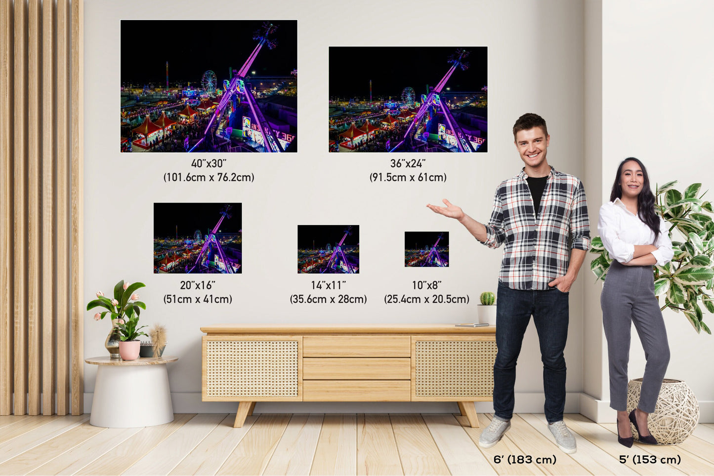 Arizona State Fair at Night Phoenix Photography Wall Art