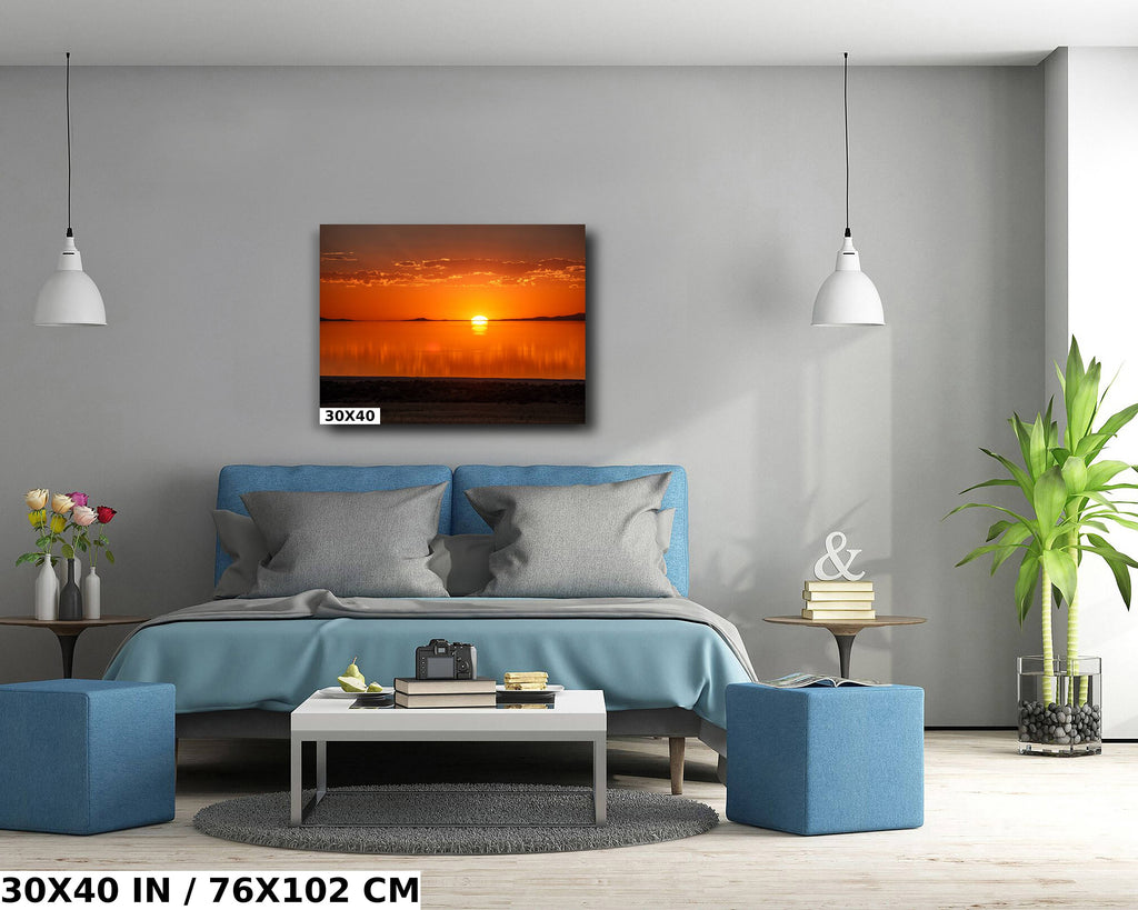 Sunset Over the Great Salt Lake: Dusk at Antelope Island State Park Photography Utah Wall Art