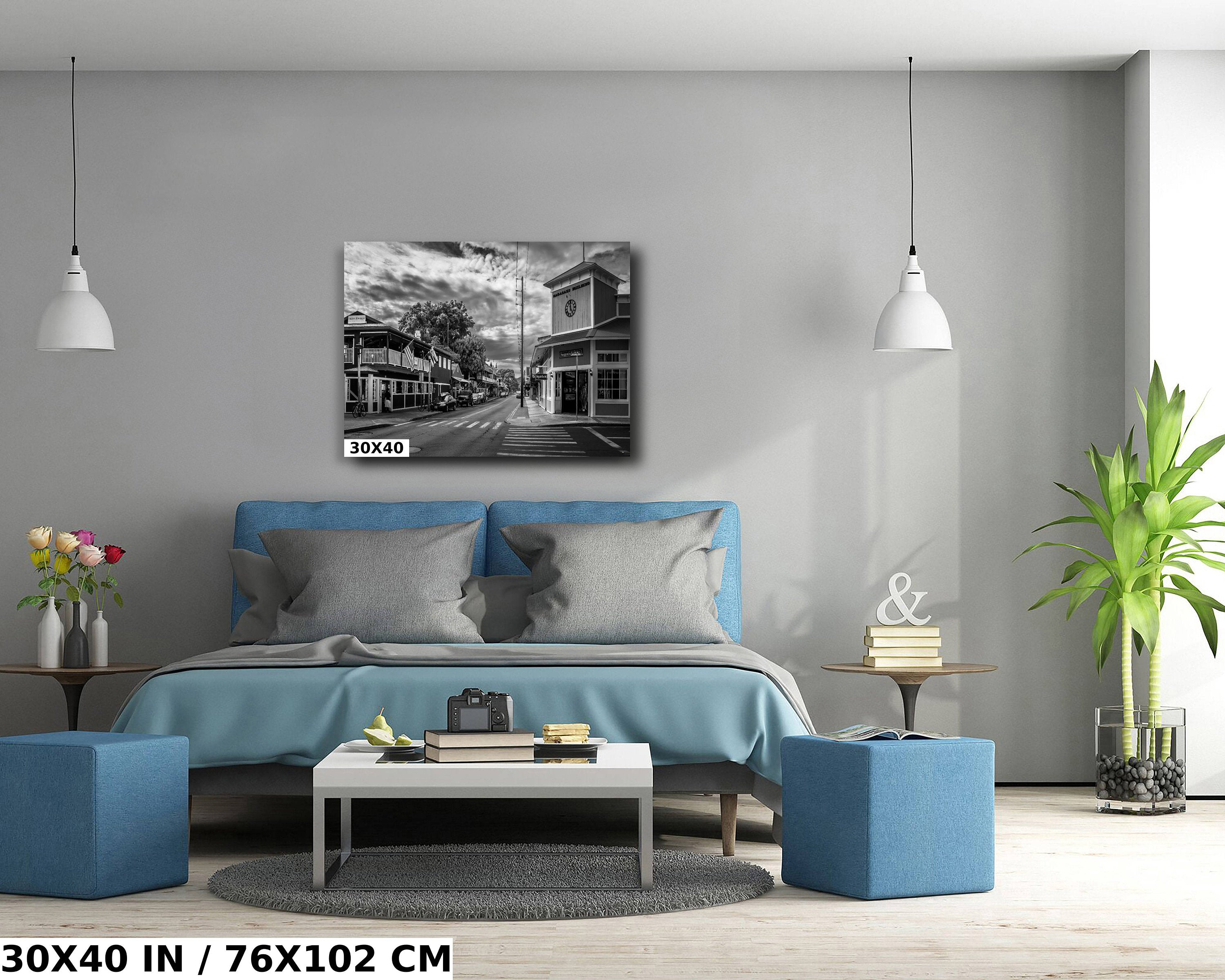Lahaina Front Street Print: Black and White Maui Historic Photography