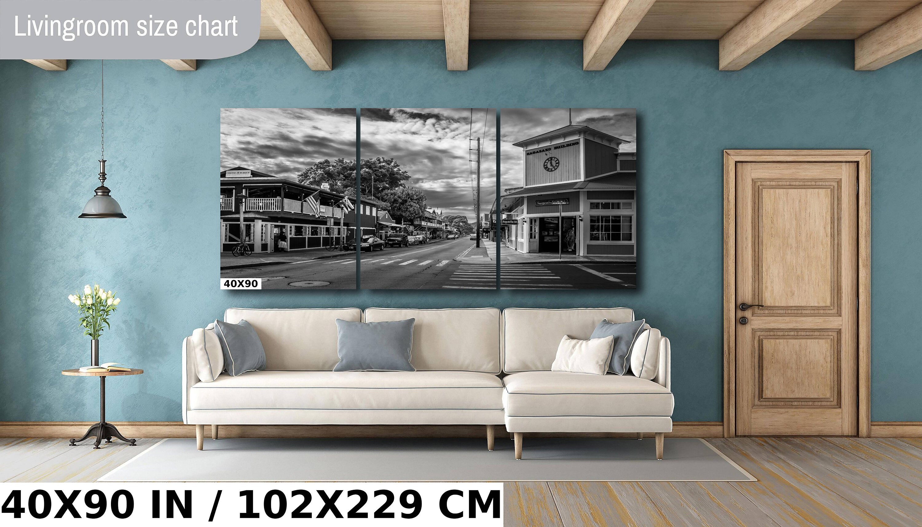 Lahaina Front Street Print: Black and White Maui Historic Photography
