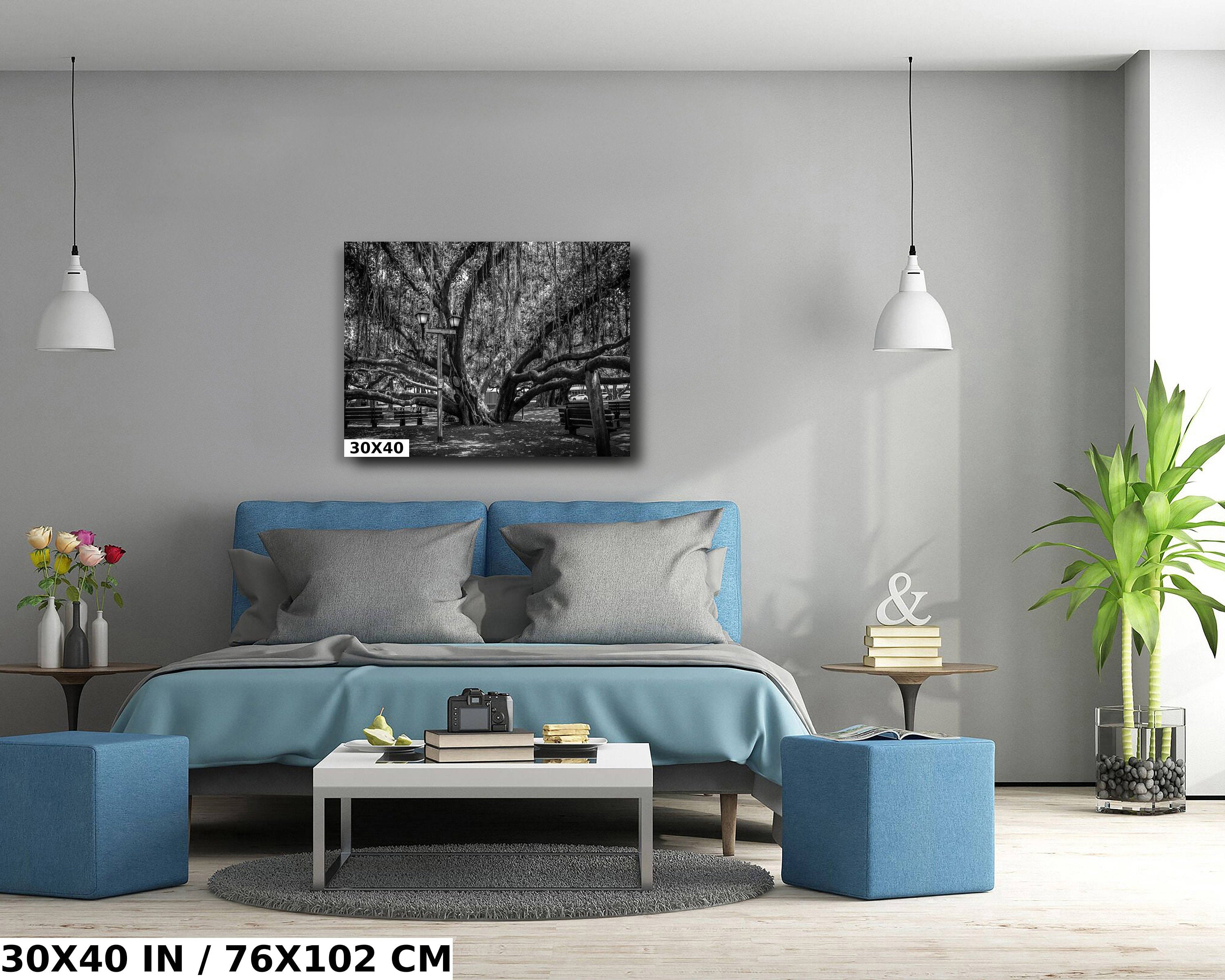 Shade of Serenity: Lahaina Banyan Tree Print Maui Hawaii Black and White