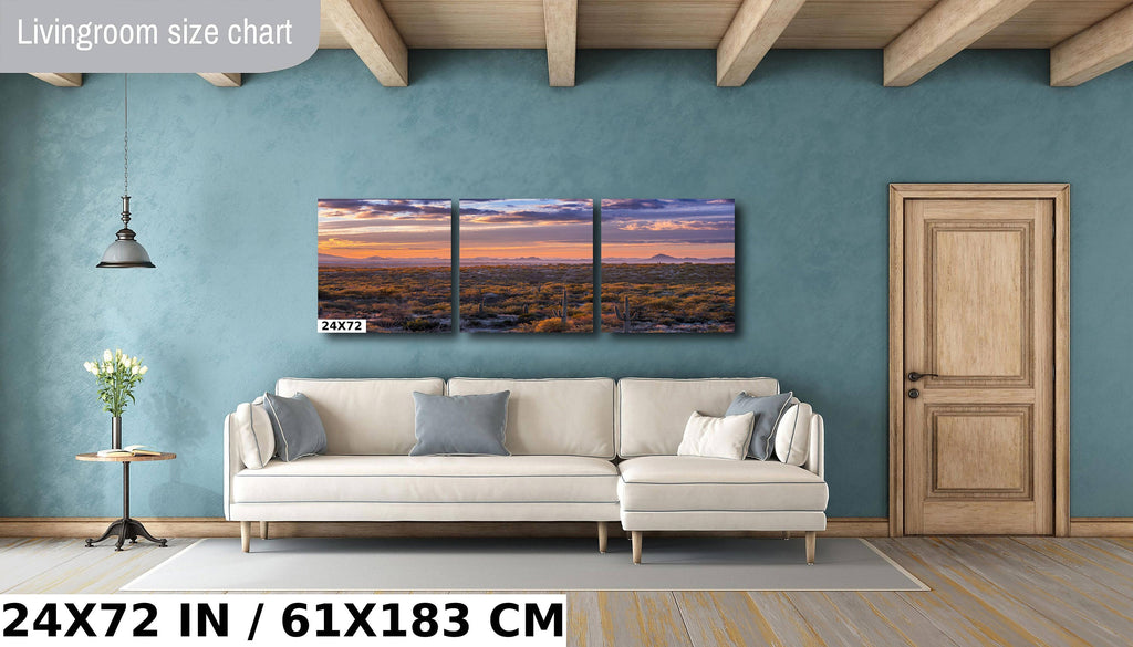 Sonoran Sunset Cactus: Saguaro National Park Landscape Wall Art