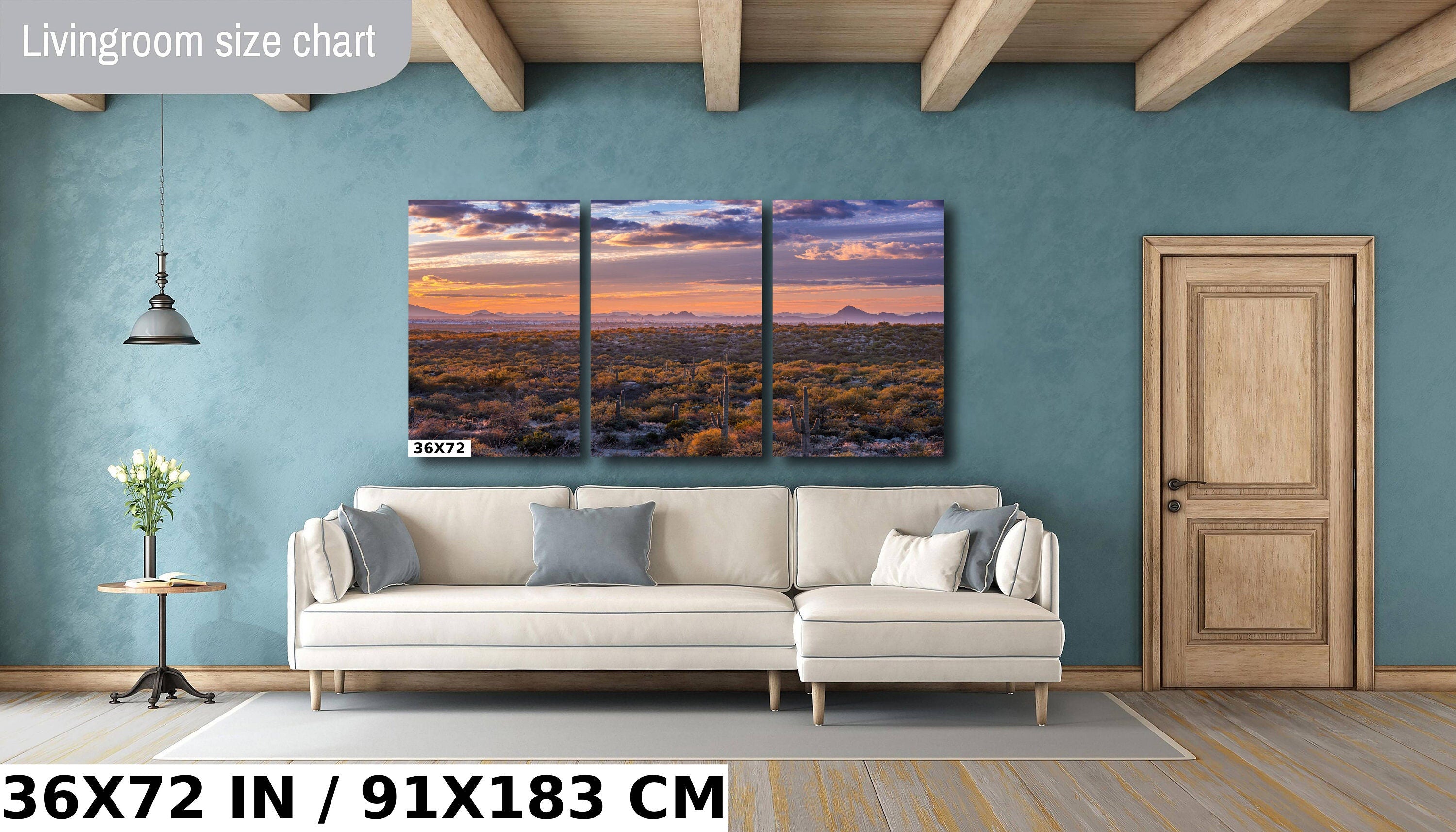 Sonoran Sunset Cactus: Saguaro National Park Landscape Wall Art