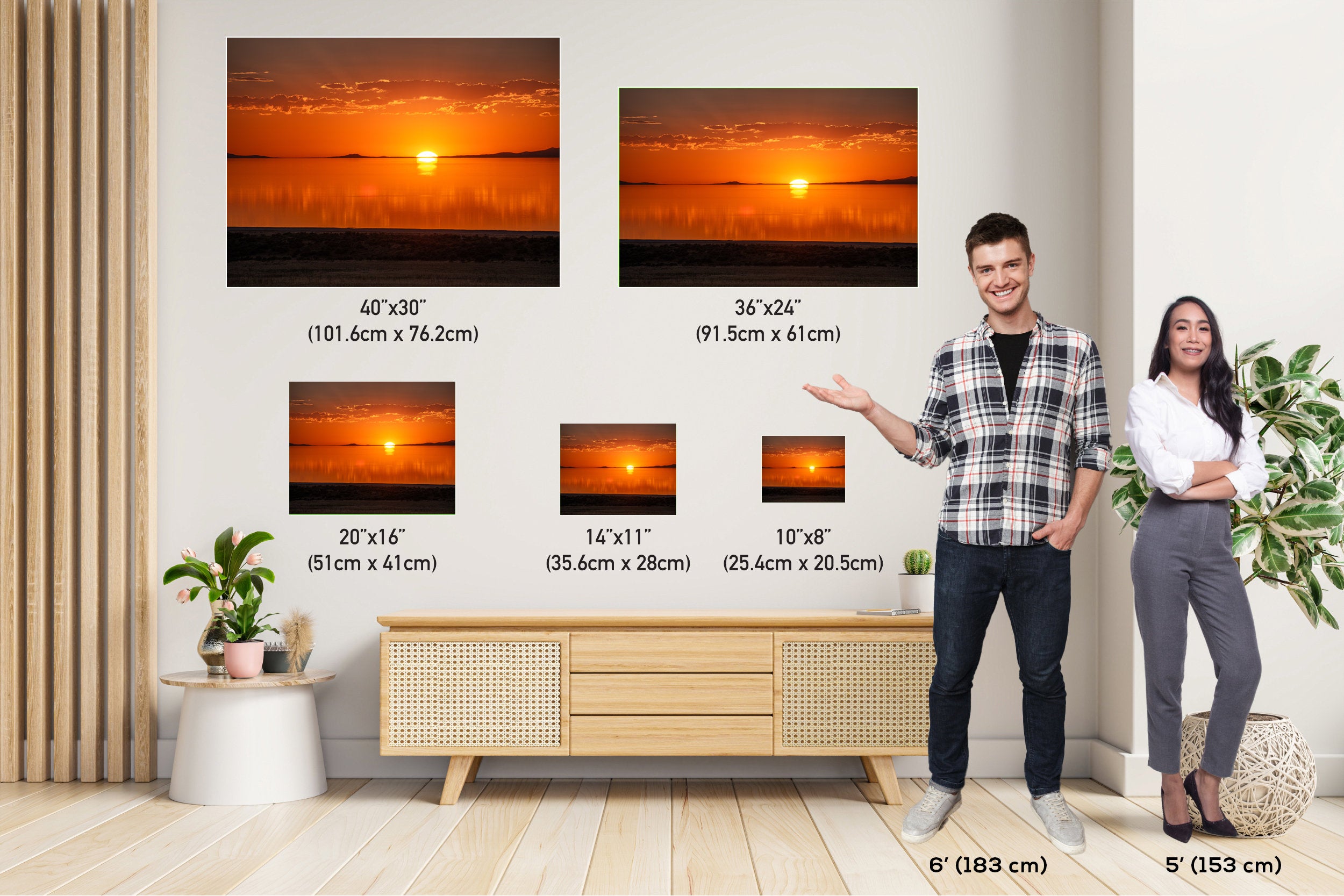 Sunset Over the Great Salt Lake: Dusk at Antelope Island State Park Photography Utah Wall Art