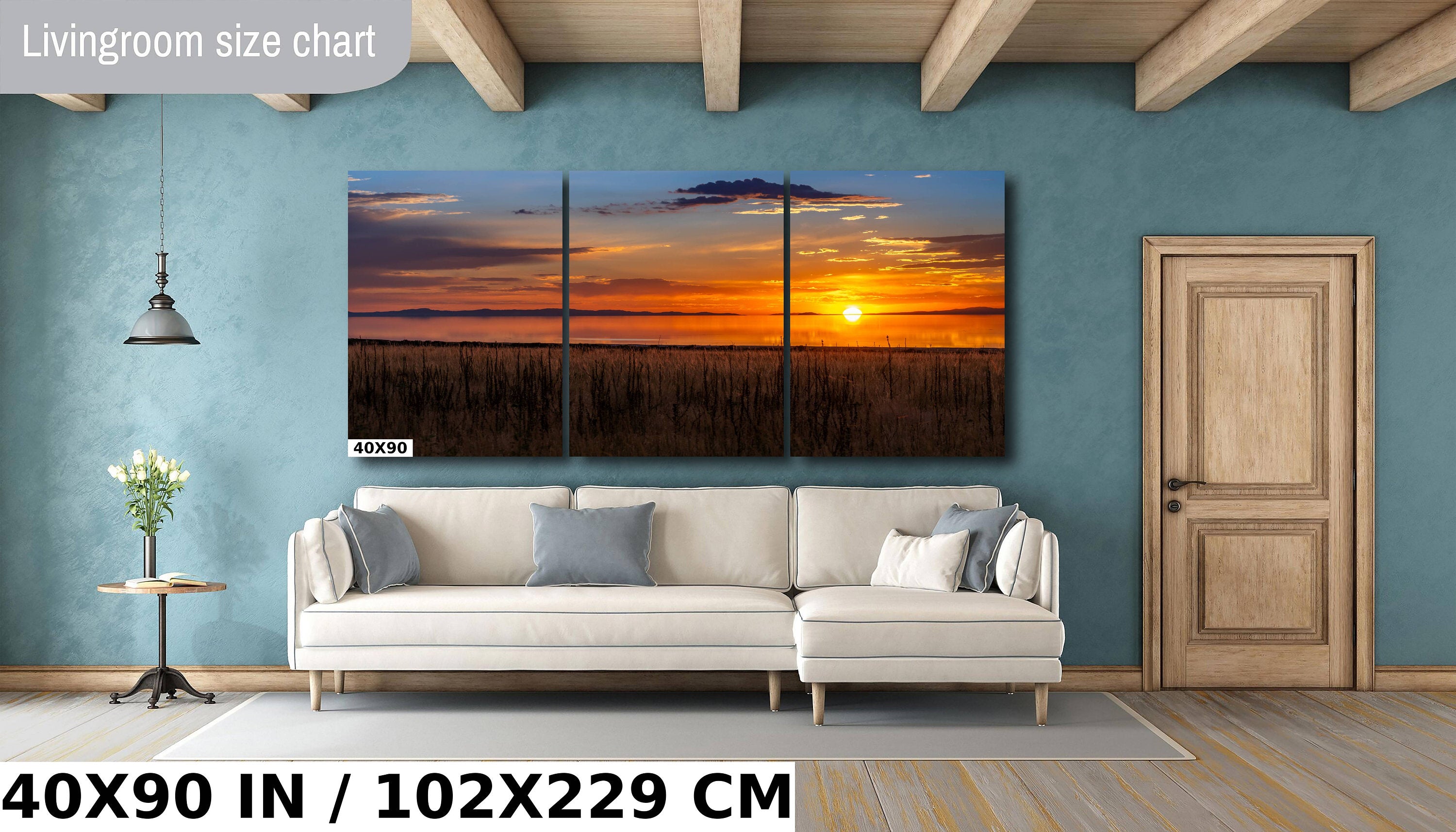 Amber Reflections of Great Salt Lake: Sunset at Antelope Island State Park Print Utah Wall Art