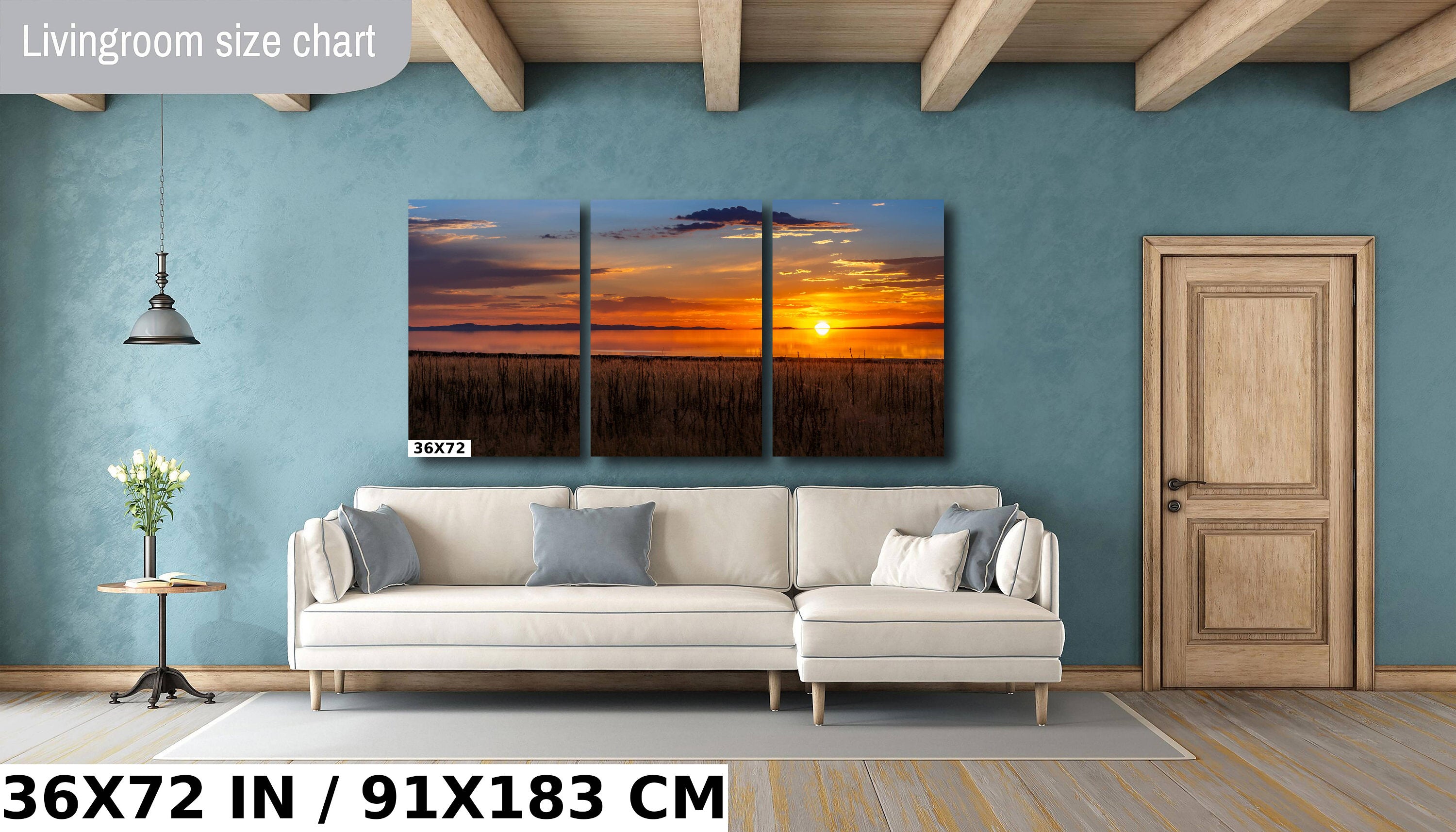 Amber Reflections of Great Salt Lake: Sunset at Antelope Island State Park Print Utah Wall Art