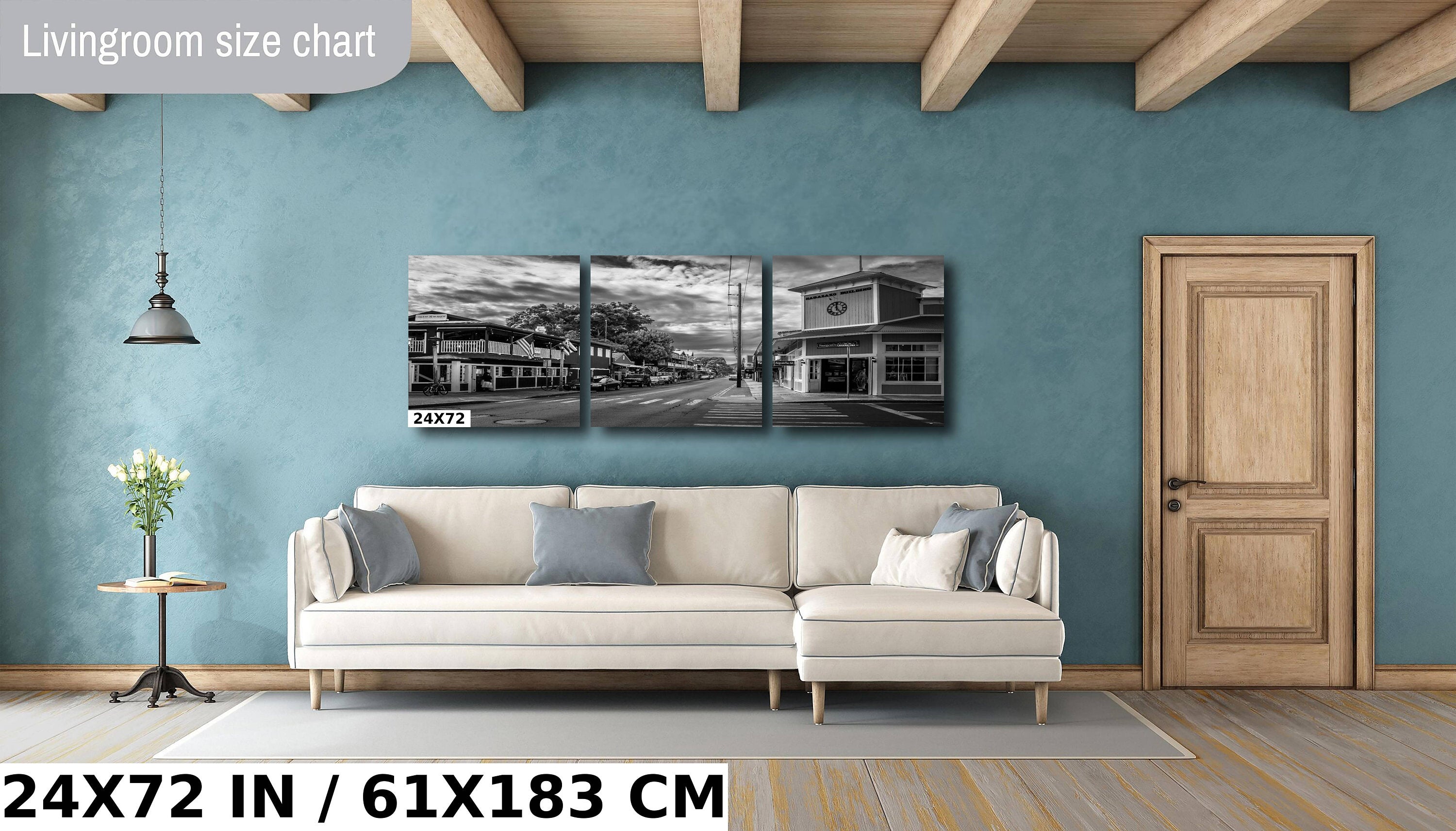 Lahaina Front Street Print: Black and White Maui Historic Photography