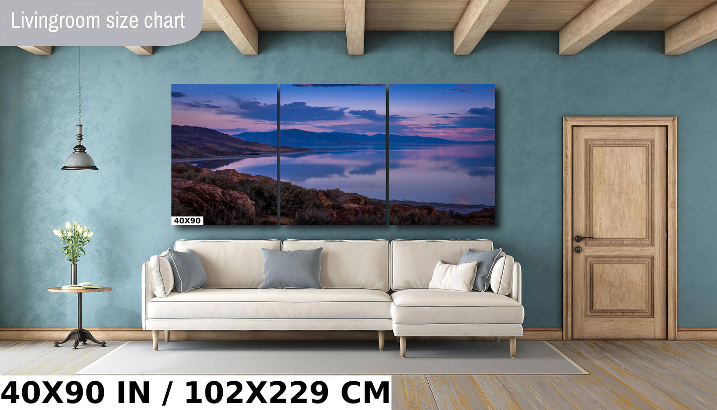 Utah's Majestic Ocean Lake: Great Salt Lake Metal Canvas Print Utah Landscape Sunset Wall Art Photography