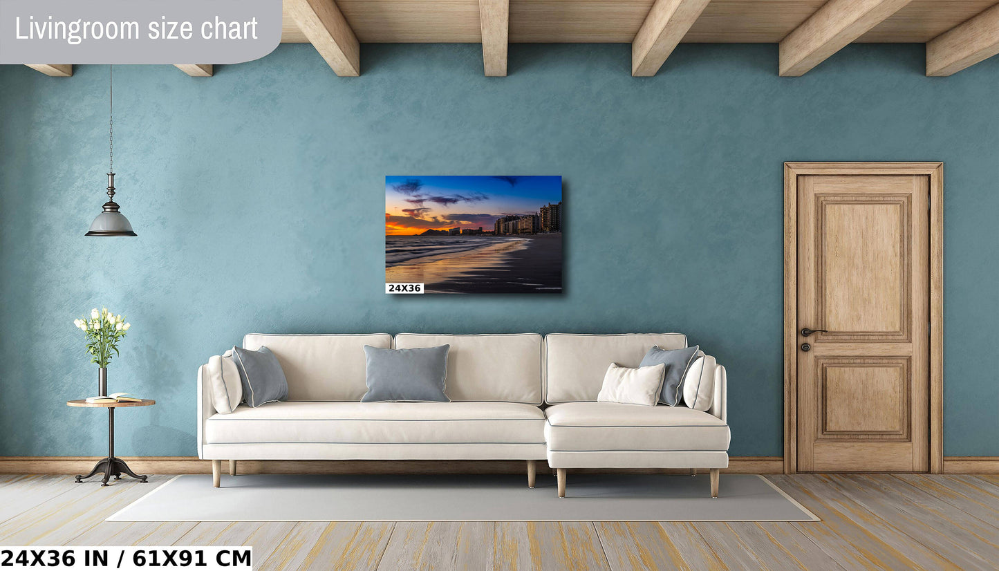 Oceanfront Oasis: Buildings by the Beach in Puerto Peñasco Wall Art Mexico Seascape Print