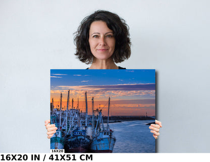 Puerto Peñasco Fishing Boats - Nautical Canvas Print | Vibrant Harbor Scene Wall Art