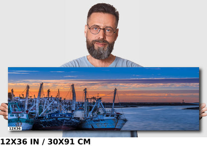 Puerto Peñasco Fishing Boats - Nautical Canvas Print | Vibrant Harbor Scene Wall Art