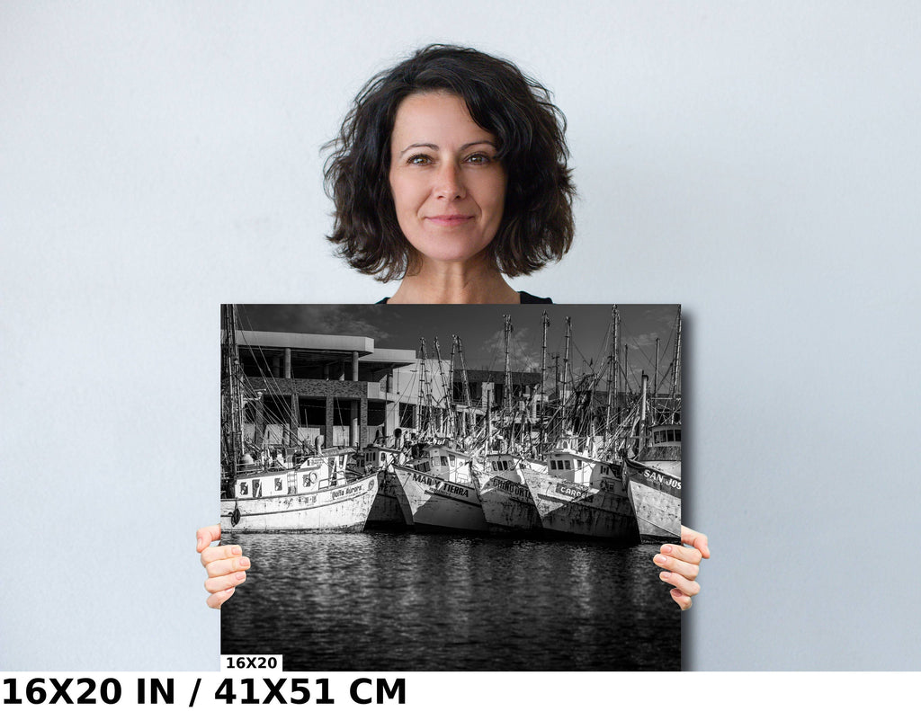 Fishing Boats Wall Art – Nautical Canvas Print of Rocky Point Harbor Boats