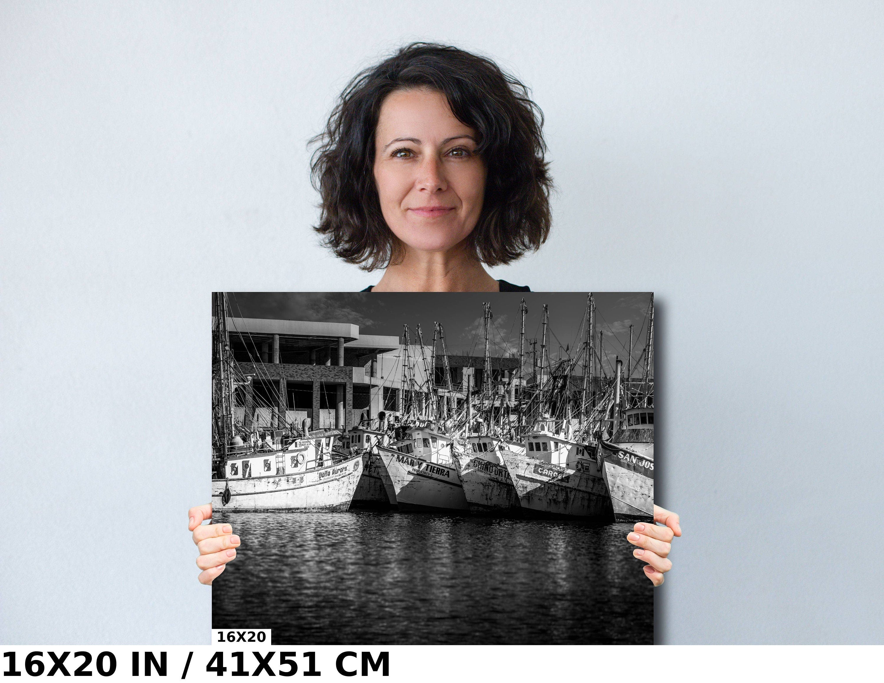 Fishing Boats Wall Art – Nautical Canvas Print of Rocky Point Harbor Boats