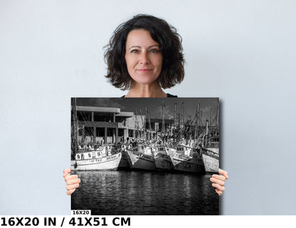 Fishing Boats Wall Art – Nautical Canvas Print of Rocky Point Harbor Boats