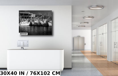 Fishing Boats Wall Art – Nautical Canvas Print of Rocky Point Harbor Boats
