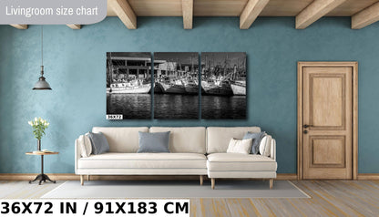 Fishing Boats Wall Art – Nautical Canvas Print of Rocky Point Harbor Boats