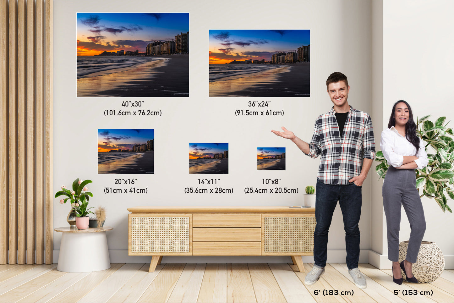 Oceanfront Oasis: Buildings by the Beach in Puerto Peñasco Wall Art Mexico Seascape Print